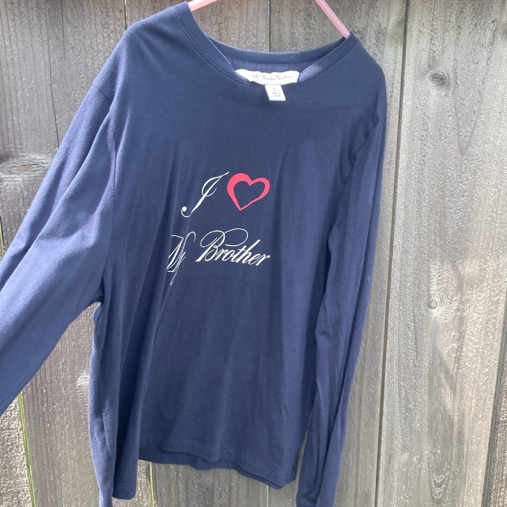 Navy Blue Brooks Brothers  'I Love My Brother' Kids Shirt